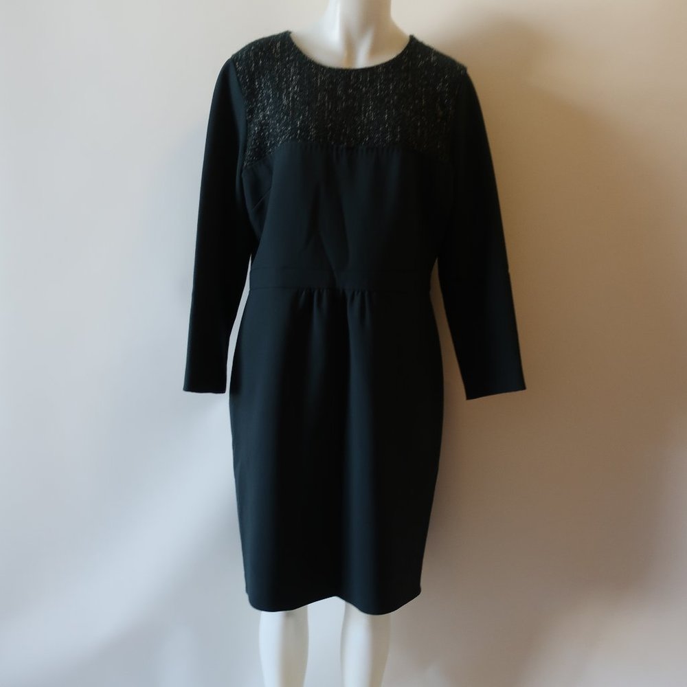 LAVIA DARK GREEN WOOL MOHAIR BLEND SHEATH DRESS 12